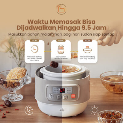Emily Slow Cooker + Steamer 0,8 Lt ESC-37006 / MPASI Cooker thumbnail 8
