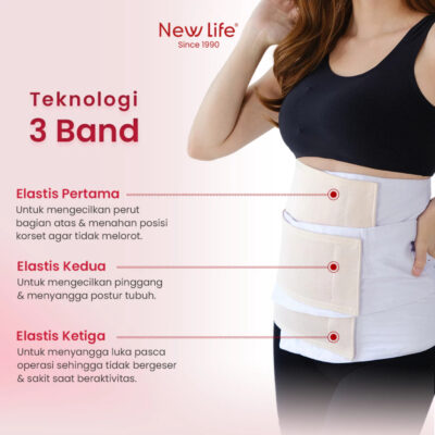 New Life 3 Band Korset Reguler Korset Pasca Melahirkan Postpartum Korset Pasca Melahirkan Caesar dan Normal Korset thumbnail 6