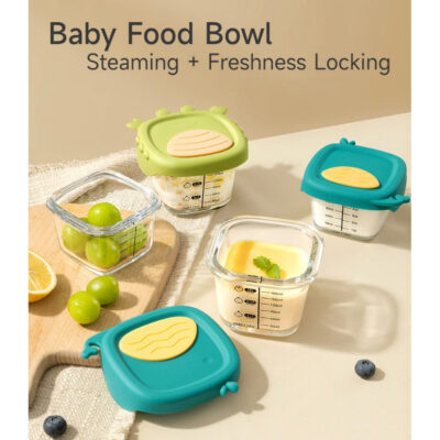 yoriandco -Tempat Wadah MPASI Bayi Kaca Glass Food Container 160ml / 230ml