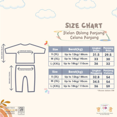 LIBBY Setelan Oblong Panjang Celana panjang Motif Fresh Dream (1 stel) thumbnail 3