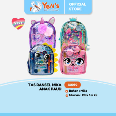 Tas Ransel Mika Hologram Anak Paud / Backpack Stationary Set - Vest