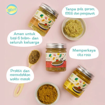 Grouu - Bumbu Dasar Masak MPASI Putih, Rendang, Kuning - Alami No MSG - HALAL thumbnail 3