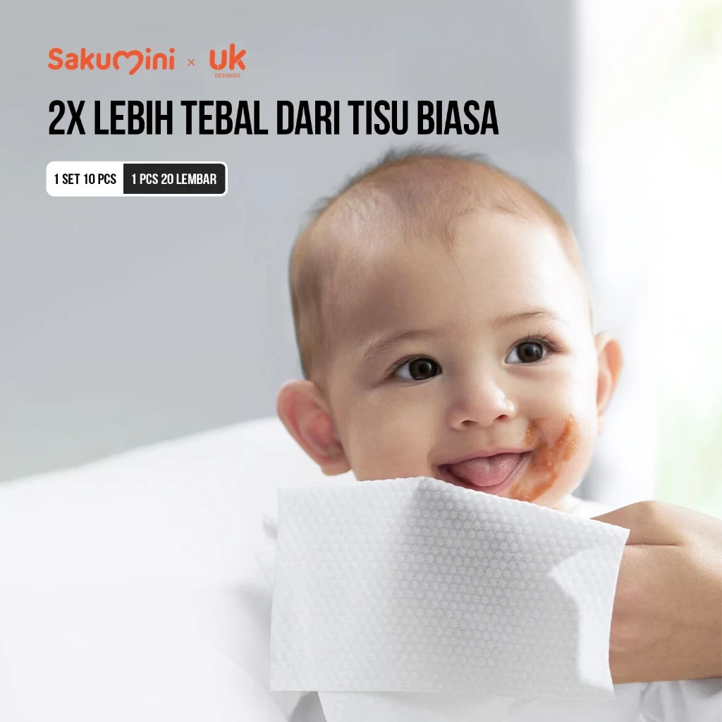 Sakumini Tisu Basah untuk Bayi Wet Tissue Baby Wipes 20 Pcs SK-BT-W20-WH