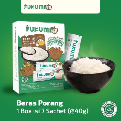 FUKUMI Beras Porang Box Sachet - Shirataki/Konjac Rice - isi 7 Sachet @40g
