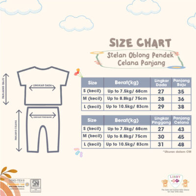 LIBBY Setelan Piyama Pendek Celana Panjang Anak Perempuan Motif Timeless Collections (1 stel) thumbnail 2