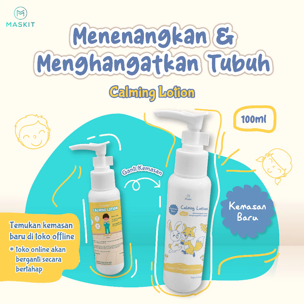 Maskit Calming Lotion Baby & Kids Krim Penghangat dan Pereda Kolik Bayi Anak Relaxing 100ml