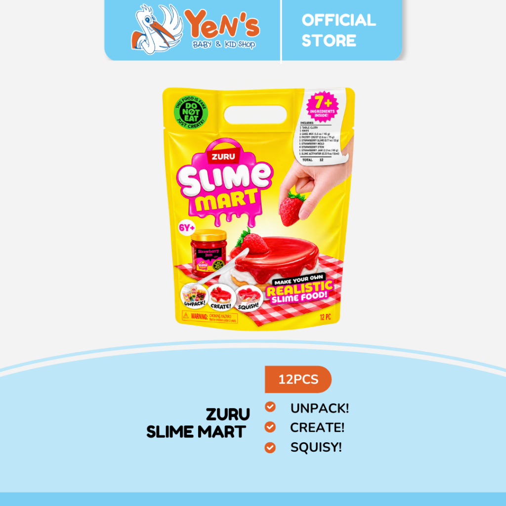 ZURU Set Slime Mart Strawberry Cheesecake Bag - Mix Kids Toys Arts And Crafts Set Mainan Kreativitas Anak Slime Toy
