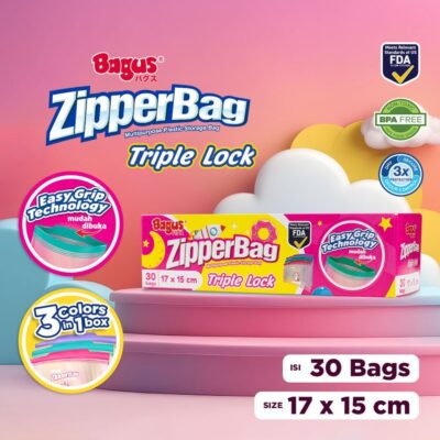 Bagus Kantong Penyimpanan Makanan Plastik Klip - Zipper Bag Kids 30 Pcs/Pack 17x15 cm - Food Grade & BPA Free thumbnail 2