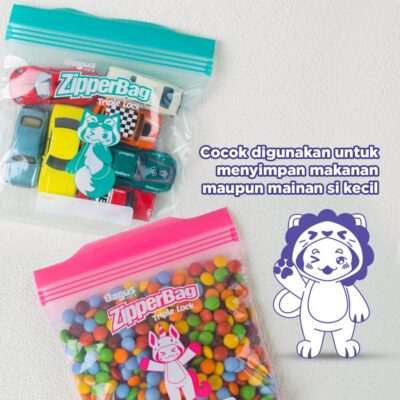 Bagus Kantong Penyimpanan Makanan Plastik Klip - Zipper Bag Kids 30 Pcs/Pack 17x15 cm - Food Grade & BPA Free thumbnail 5