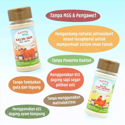 Yummy Bites Kaldu Bumbu MPASI Bayi 75gr - Beef / Chicken Broth for Baby NO MSG thumbnail 5
