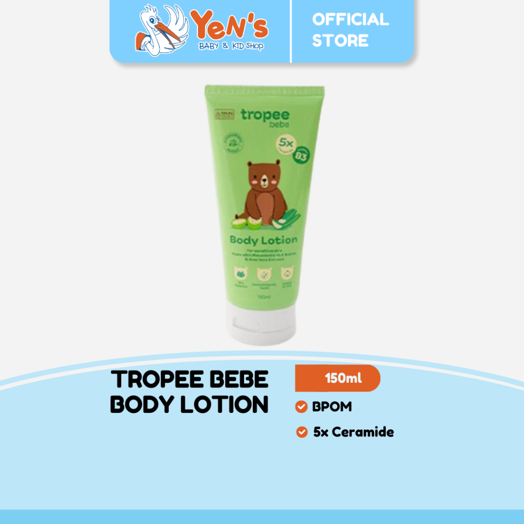 Tropee Bebe Body Lotion 150ml | Melembutkan dan Melembapkan Kulit Bayi dan Anak