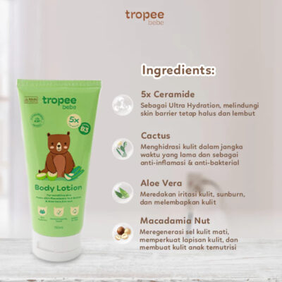 Tropee Bebe Body Lotion 150ml | Melembutkan dan Melembapkan Kulit Bayi dan Anak thumbnail 3