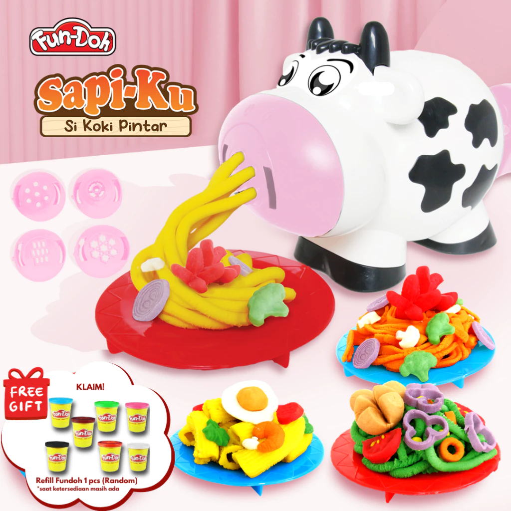 FUNDOH SAPIKU Mainan Edukasi Anak Masak Masakan Cetakan Mie Mainan Lilin Mainan Anak