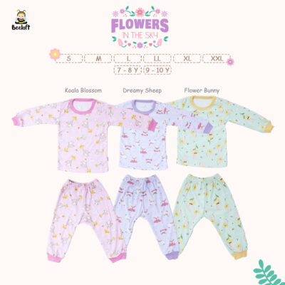 Beeloft Baju Tidur Piyama Anak Perempuan - Flower In The Sky Series thumbnail 3