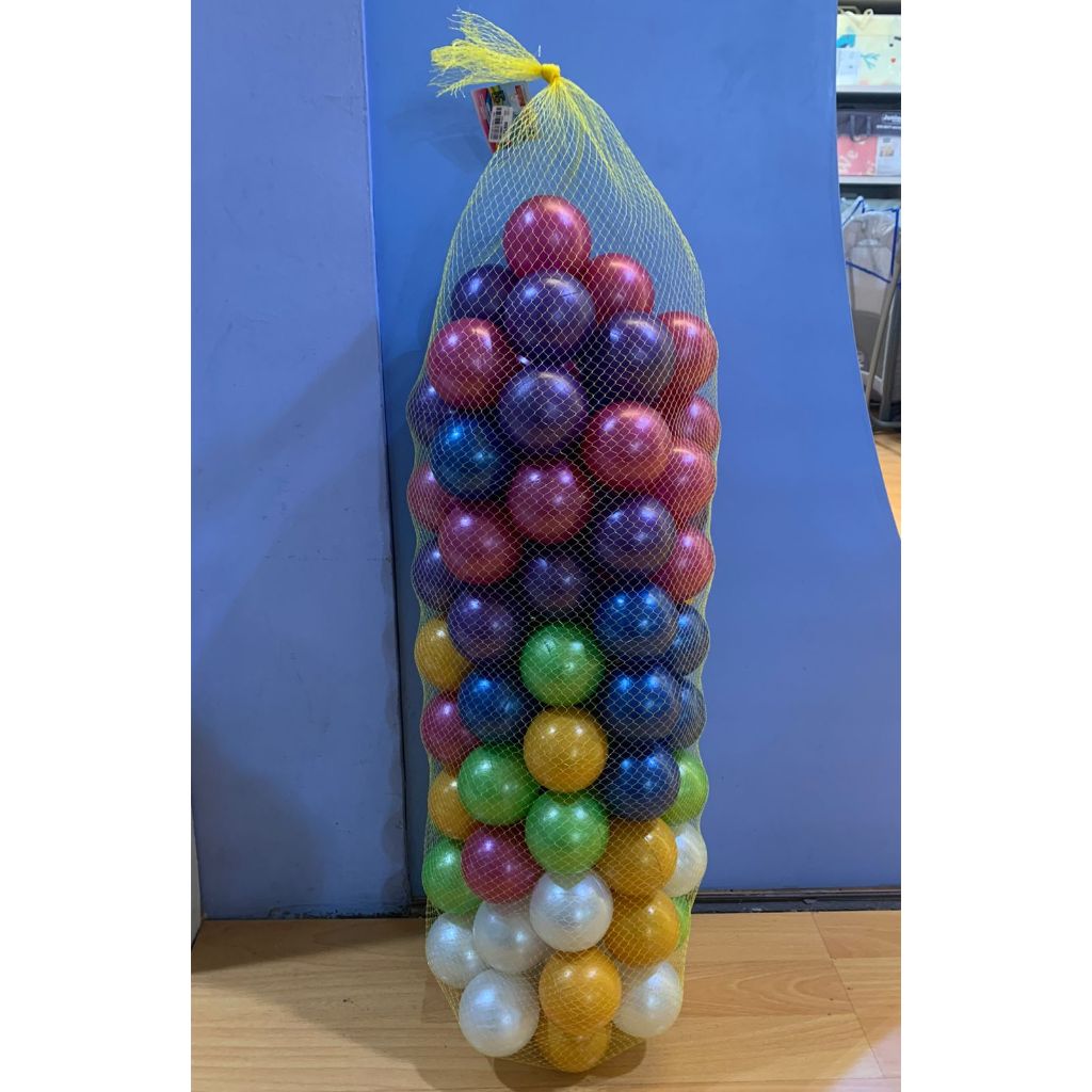 Mainan Bola Plastik Anak Warna Metalik isi 100 pcs