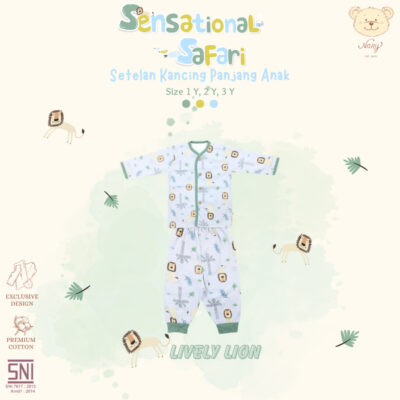 NARY Sensational Safari Series - Setelan Anak Baju Kancing Celana Panjang 1-3 Tahun (1 Stel) thumbnail 4