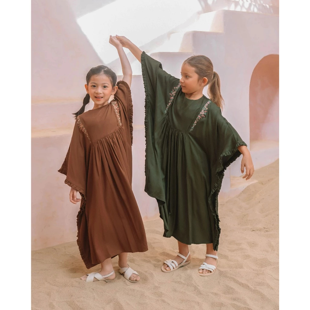 Hunny Bunny Qanita Kaftan Brodir Anak Perempuan - Kaftan Muslim Anak