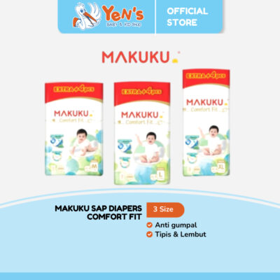 Makuku SAP Diapers Comfort Fit 3.0 Plus Extra Jumbo +4 Pack Celana / Pants Popok Bayi thumbnail 1