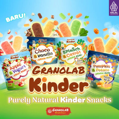 GRANOLAB KINDER - Natural Puff Snack Bayi Alami 30g | Gluten Free | Cemilan Anak Sehat