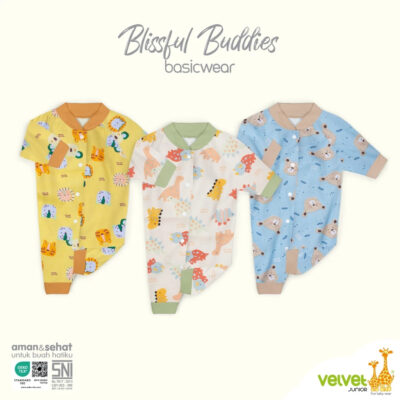 Velvet Junior Baju Bayi Jumper Oblong Buka Kaki New Born - Blissful Buddies thumbnail 2