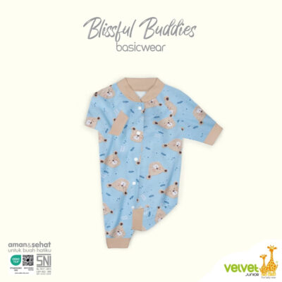 Velvet Junior Baju Bayi Jumper Oblong Buka Kaki New Born - Blissful Buddies thumbnail 3