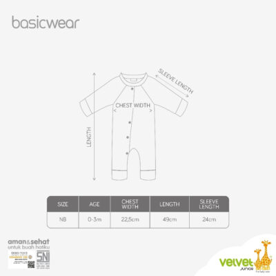 Velvet Junior Baju Bayi Jumper Oblong Buka Kaki New Born - Blissful Buddies thumbnail 6