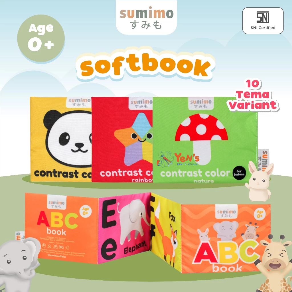 Sumimo - Softbook Newborn || Buku Bantal Bayi Bahan Kain / Mainan Edukasi Anak