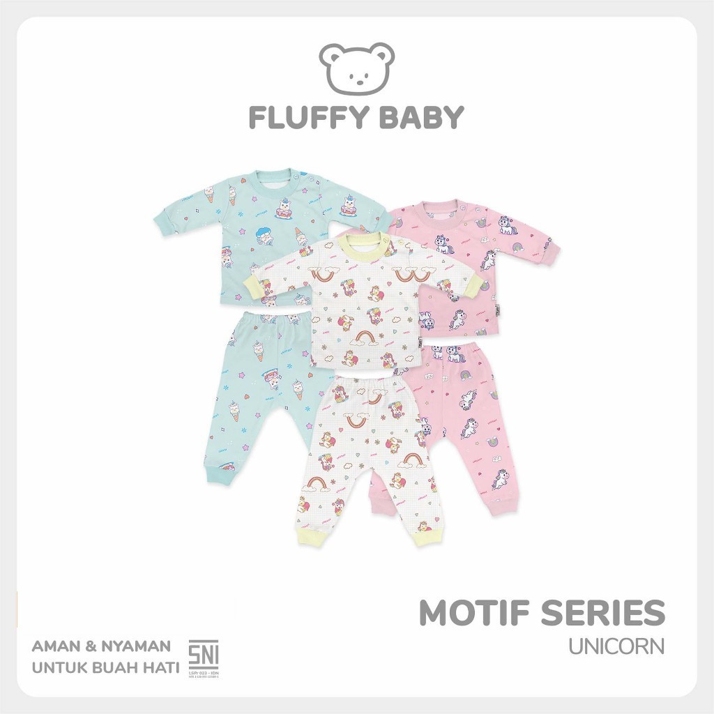 FLUFFY Setelan Oblong Panjang Celana Panjang Unicorn (Isi 1Pasang) SOJJSR UMB SML