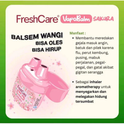 FreshCare Vapobalm Matcha / Sakura - 2in1 Balsem dengan Double Inhaler thumbnail 6