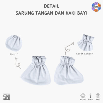 NOVA Brown Grey Series - Sarung Tangan dan Sarung Kaki Bayi (1 Pack) Newborn thumbnail 3