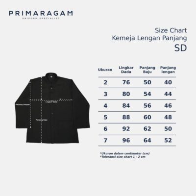 Baju Primaragam kemeja pangsi anak tk sd adat sunda koko hitam polos lengan tangan panjang thumbnail 6