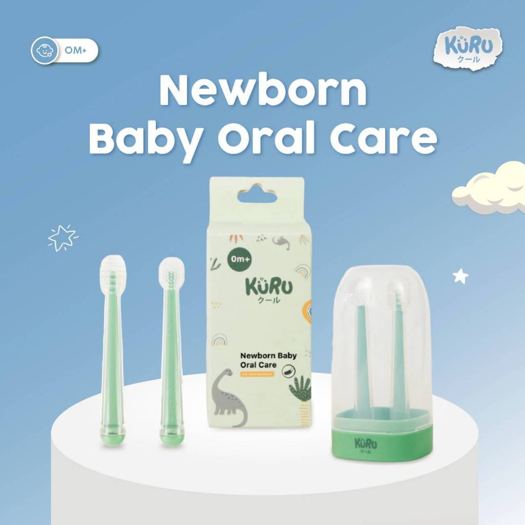 Kuru Baby 2in1 Oral Care - Sikat Pembersih Mulut Gigi Lidah Bayi