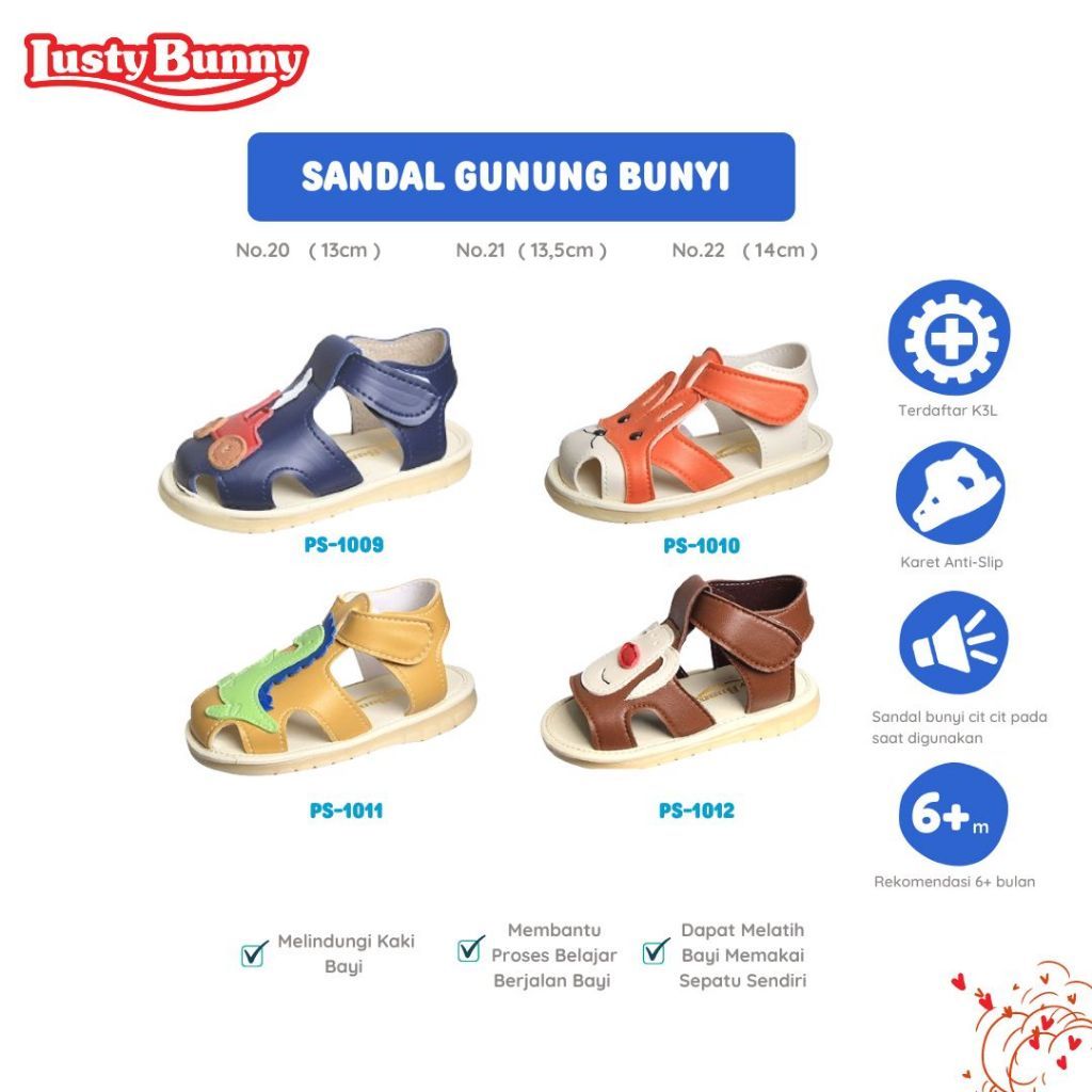 LustyBunny Sound Sandals Sepatu Sandal Bunyi / Sandal sepatu bayi laki laki / perempuan