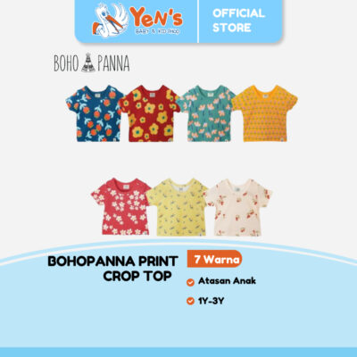 BOHOPANNA - PRINT CROP TOP - Atasan Anak Perempuan