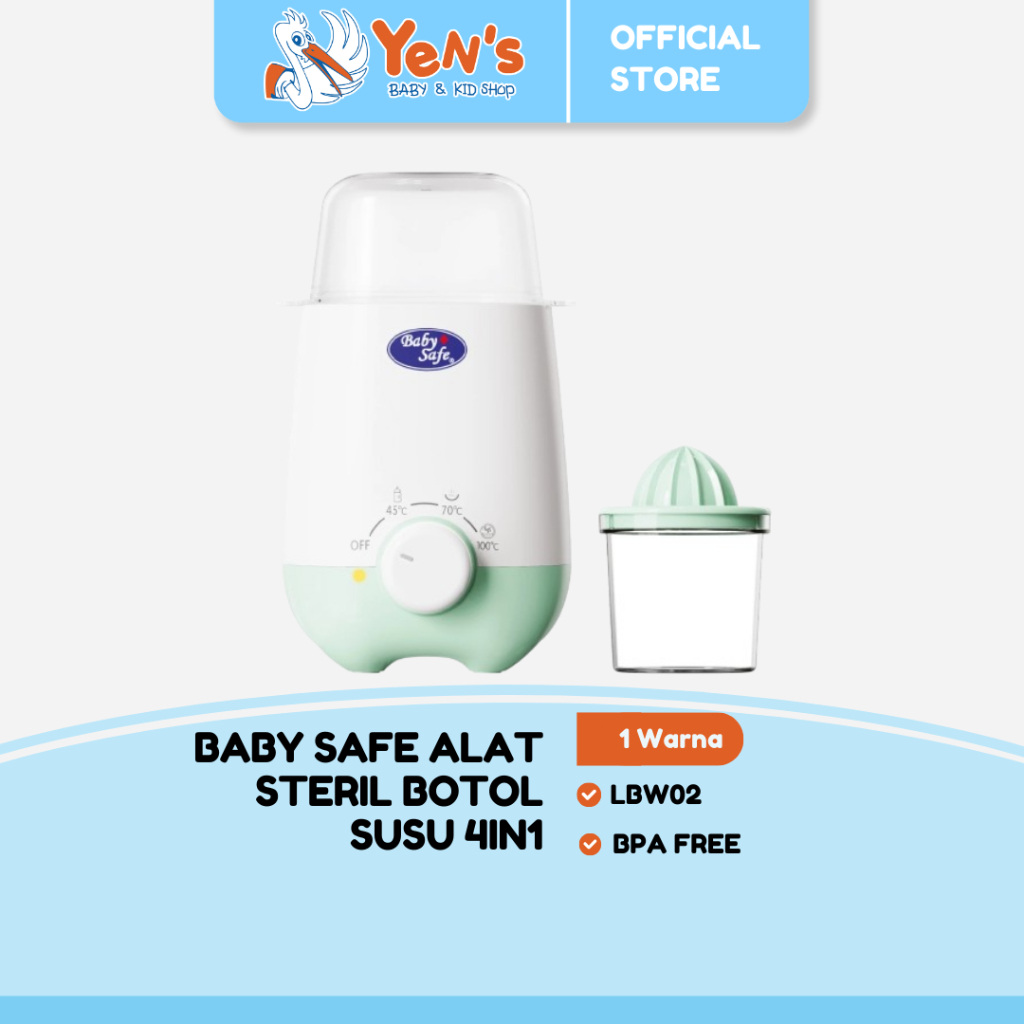 BabySafe LBW02 Alat Steril Botol Susu 4in1 | Alat Steril dan Penghangat Makanan & Perasan Jeruk