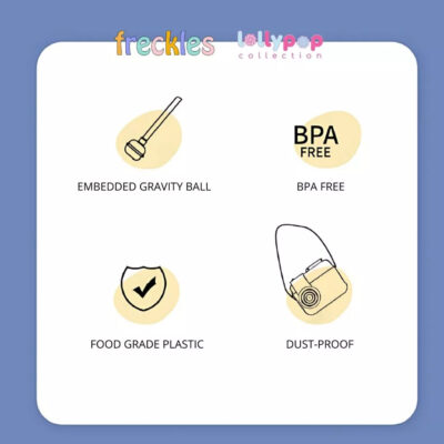 Freckles botol minum Anak Tritan Bottle 400ml - Lollypop Camera Straw bottle BPA FREE thumbnail 6