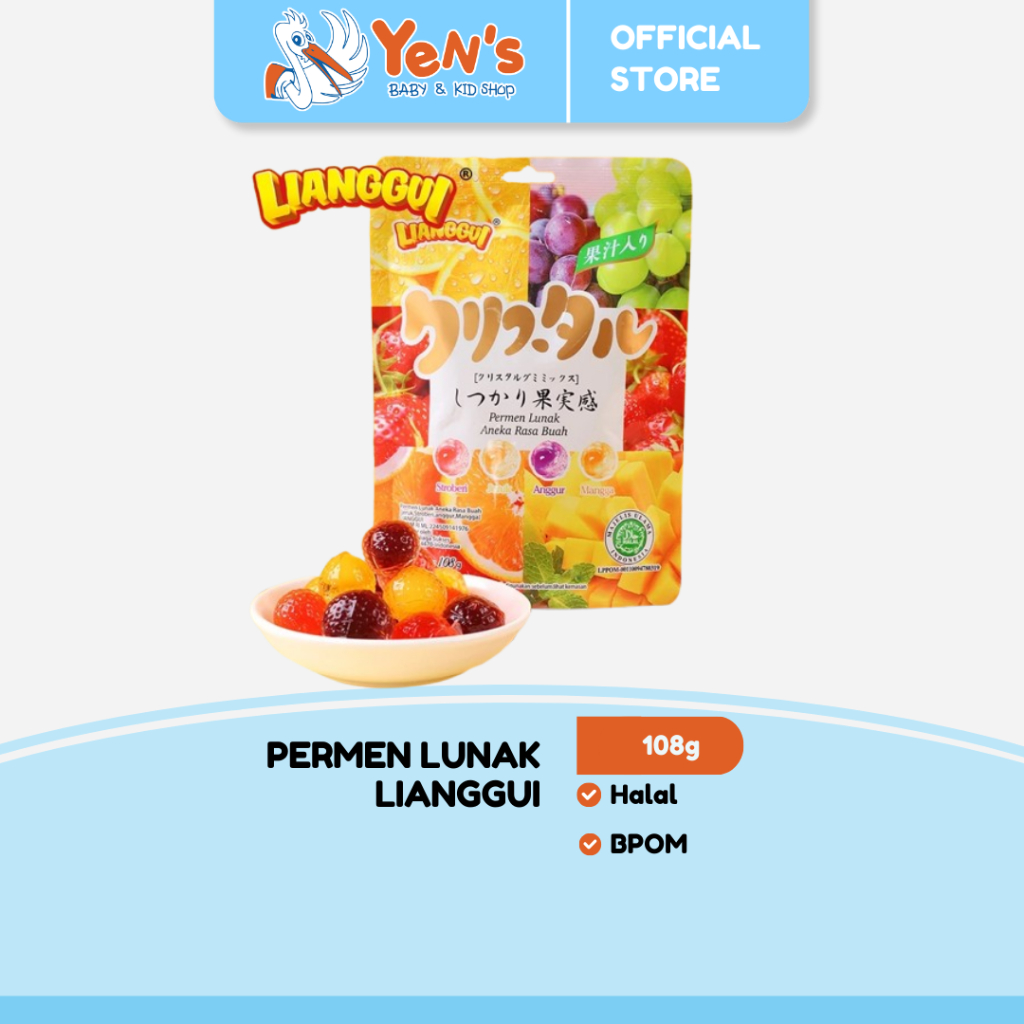 LIANGGUI Permen Lunak Aneka Buah / Candy Jelly Gummies 108g HALAL
