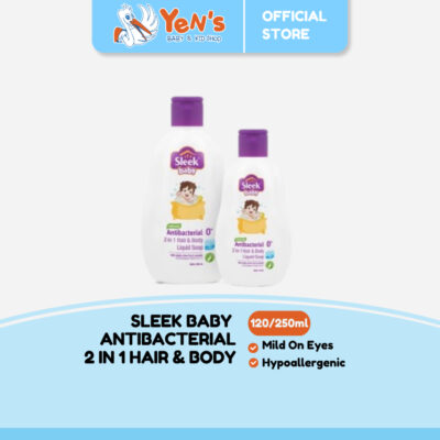 Sleek Baby Antibacterial 2 in 1 Hair & Body Liquid Soap Botol 120ml / 250ml