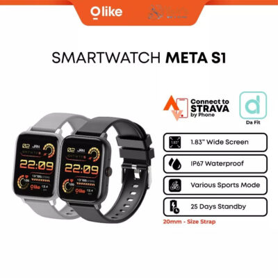 OLIKE Smartwatch META S1 HD Screen 1.83 Inch Strap 20mm Custom Face | Water Resistant IP67