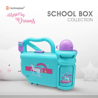 Technoplast Unicorn Dreams School Box / Lunch Box Set / Paket Kotak Bekal & Botol