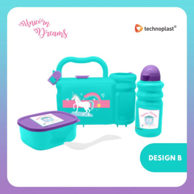 Technoplast Unicorn Dreams School Box / Lunch Box Set / Paket Kotak Bekal & Botol thumbnail 3