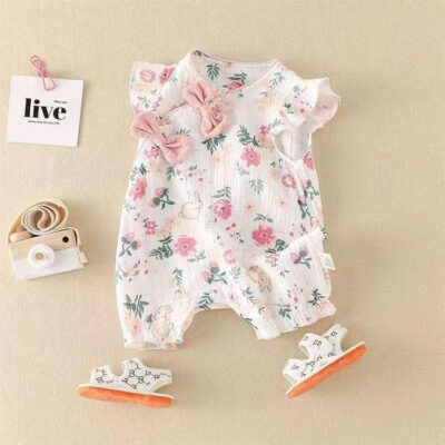 ECOBABY jumper bayi motif Rabbit + free headband - romper jumpsuit bahan cotton kualitas premium thumbnail 4