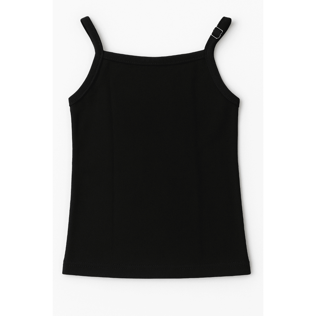 Libby Tank Top Anak Katun 100% - Earth Colors Series - Hitam (5-6 Tahun)