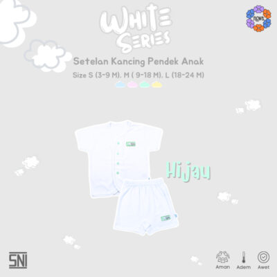 NOVA White Series - Setelan Anak Baju Kancing Pendek 3-24 bulan (1 stel) thumbnail 3