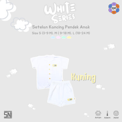 NOVA White Series - Setelan Anak Baju Kancing Pendek 3-24 bulan (1 stel) thumbnail 4