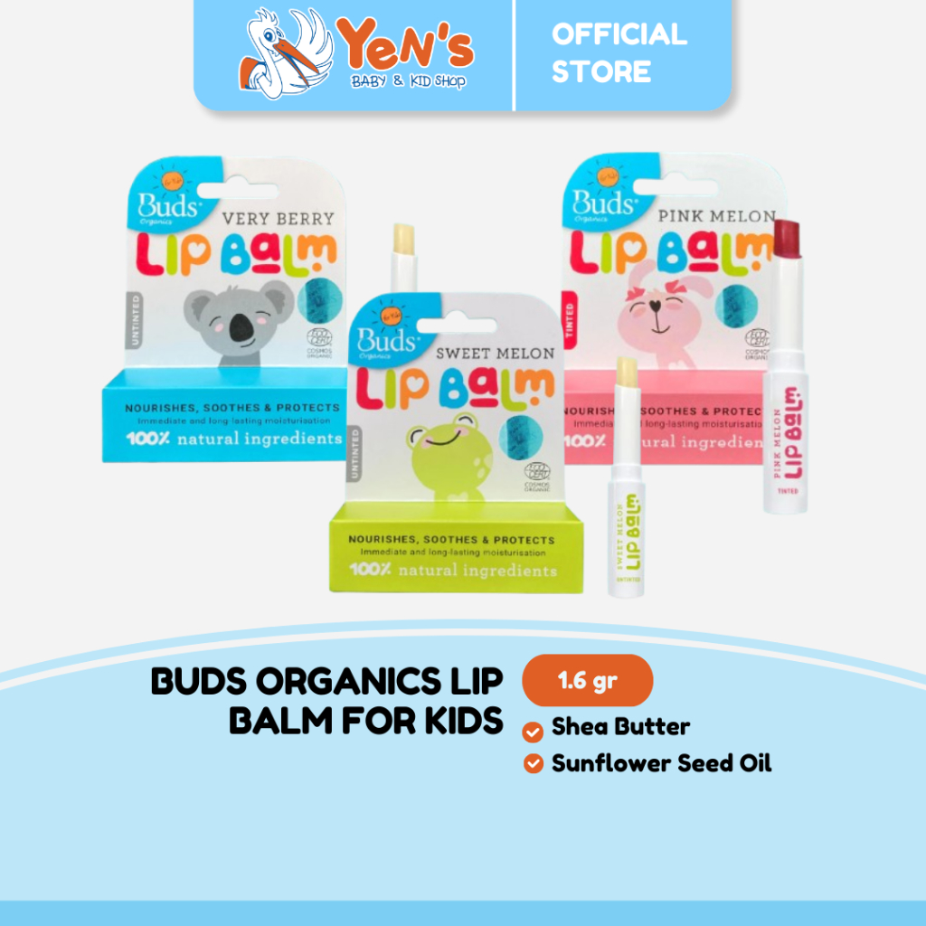 Buds Organics Lip Balm for Kids - Pelembab Bibir Anak - 100% Natural Ingredients