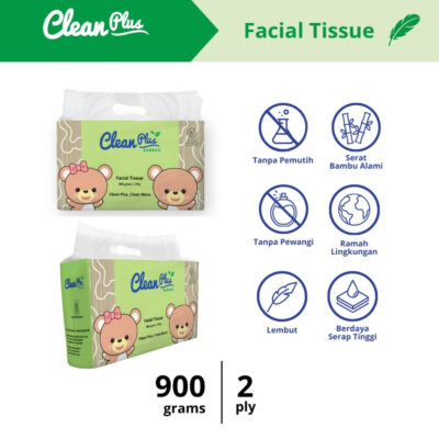 Clean Plus Bamboo Facial Tissue 900 Gram - Tissue Kering thumbnail 4