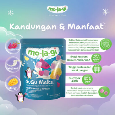 Molagi Gugu Melts 20g / Freeze-dried yogurt melts with fruits Halal thumbnail 6