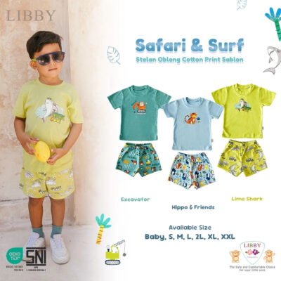 LIBBY Setelan Bayi & Anak Pendek Celana Pendek Oblong Cotton Boy Anak Laki - Laki 0-5 Tahun (1Stl)