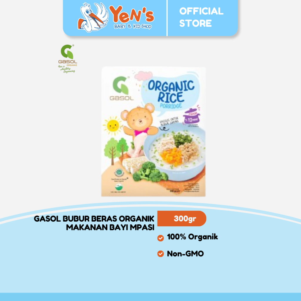 GASOL Bubur Beras Organik Makanan Bayi MPASI 300gr HALAL